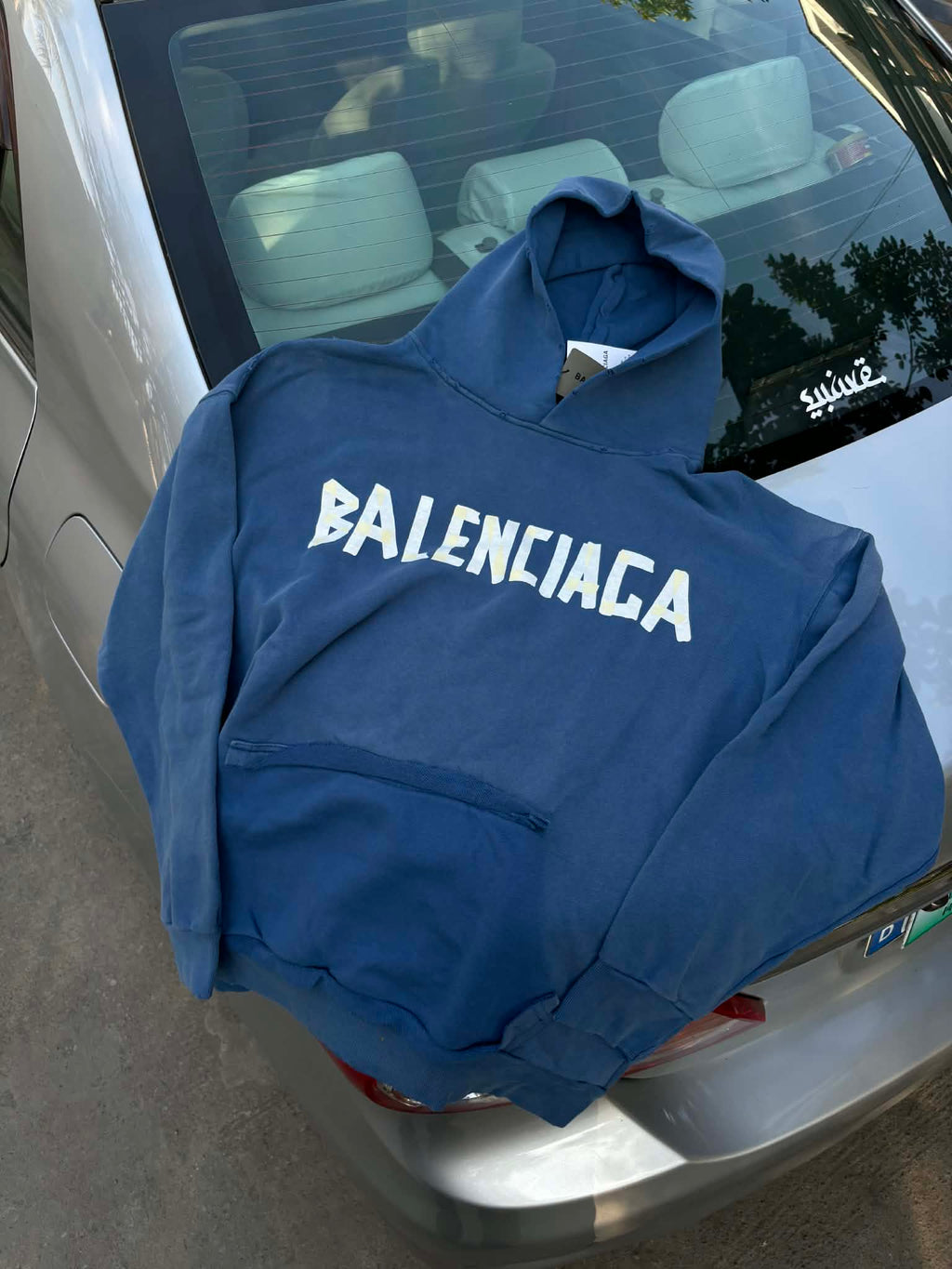Balenciaga Tape Type Ripped Pocket Hoodie