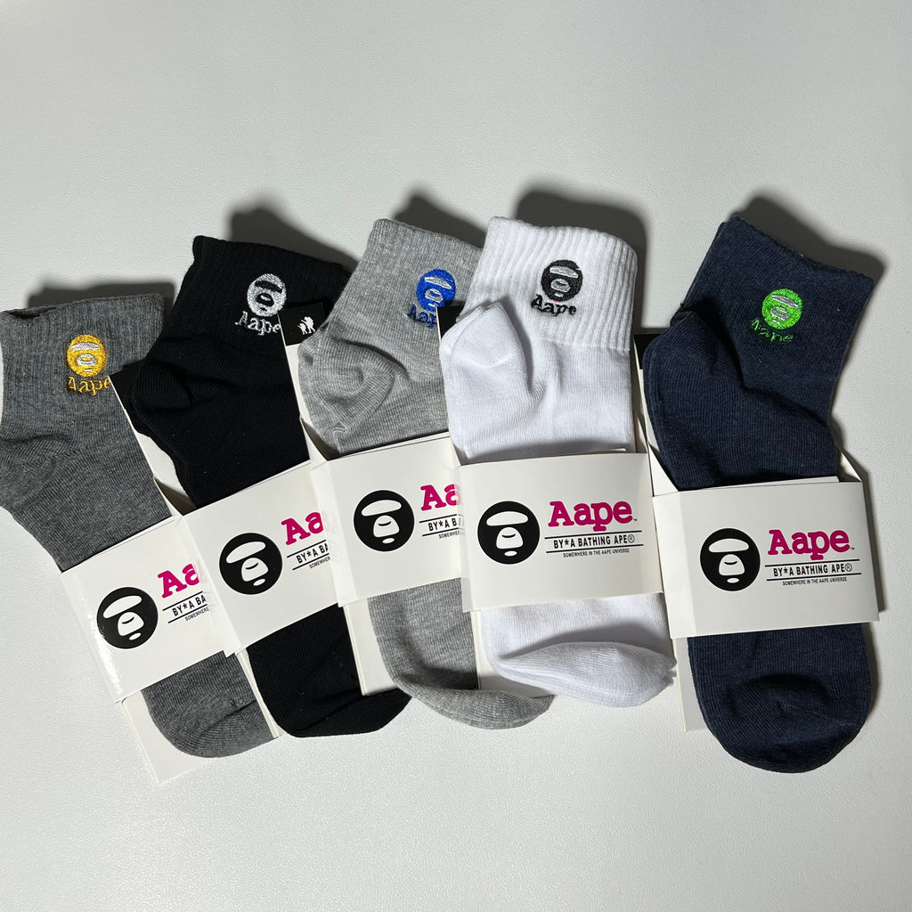 Boxed 5 Pairs Bape Socks