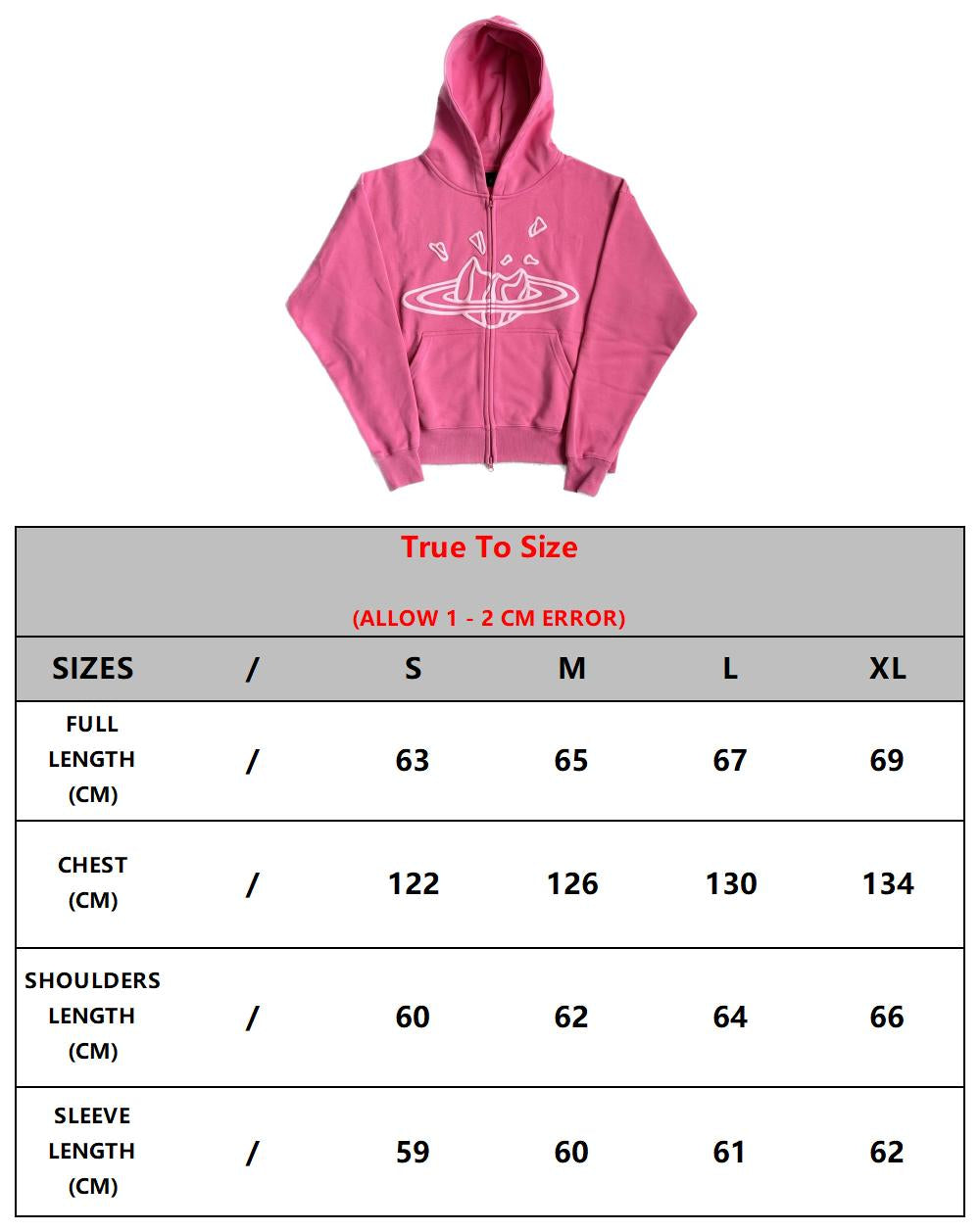 Broken Planet Zip-up Pink Hoodie