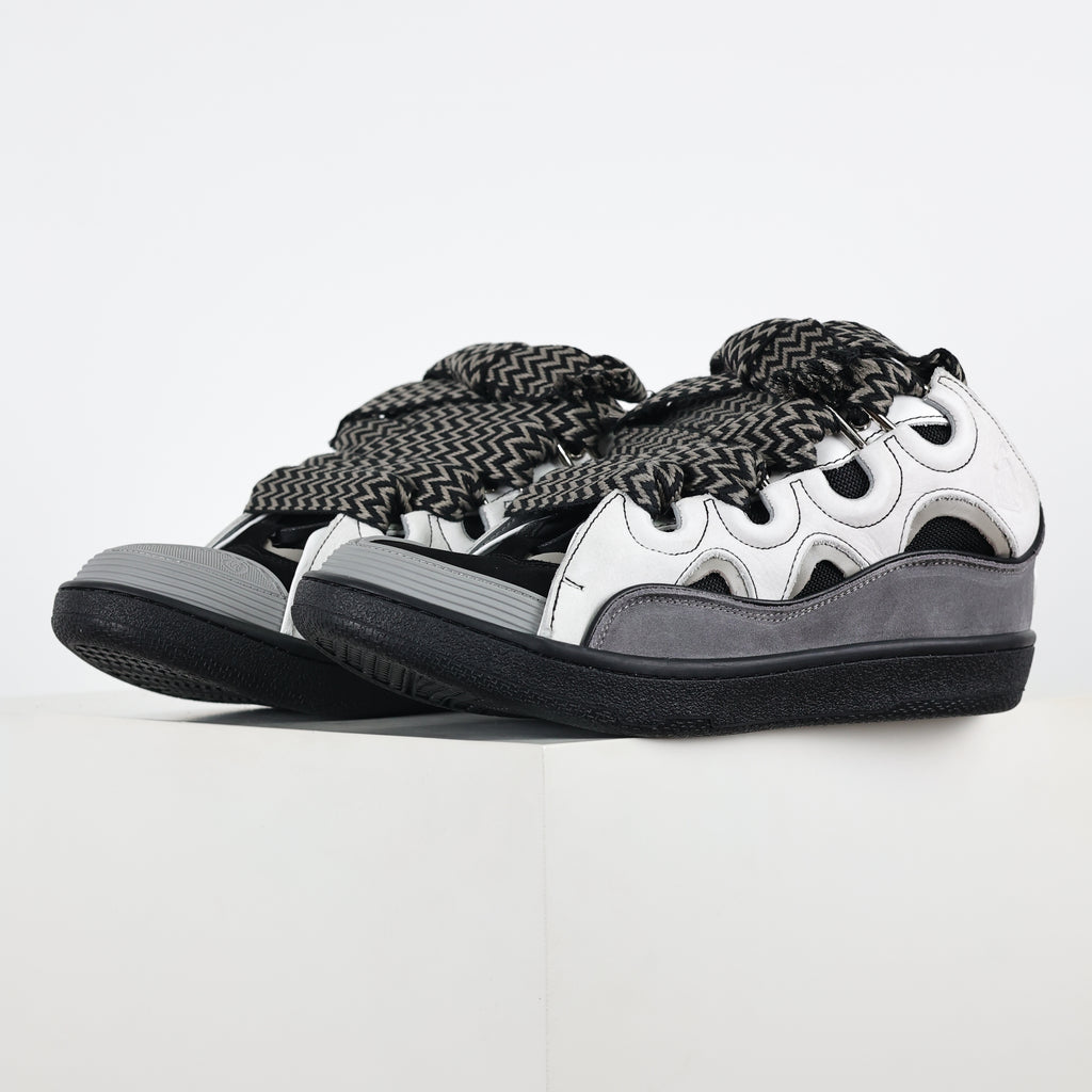Lanvin Curb Sneakers in White/Anthracite
