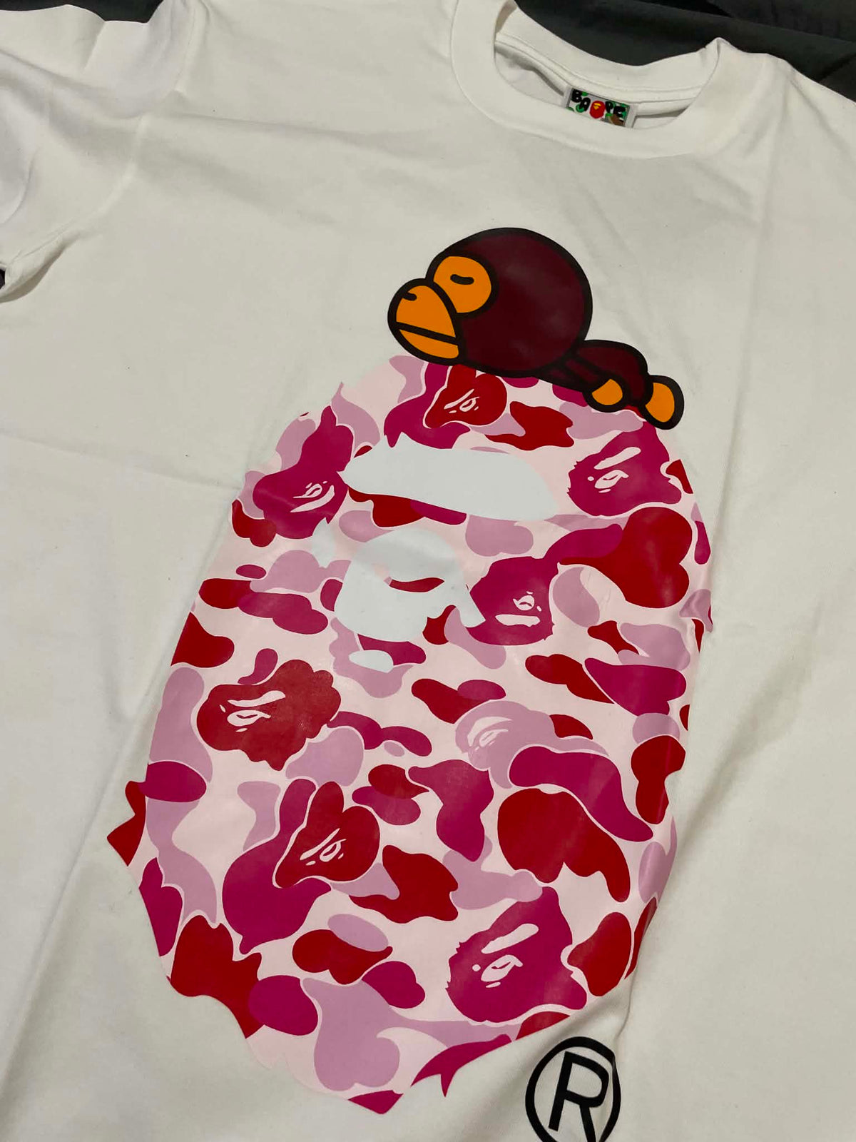 BAPE ABC Camo Milo On Big Ape Tee Pink (ON-HAND)