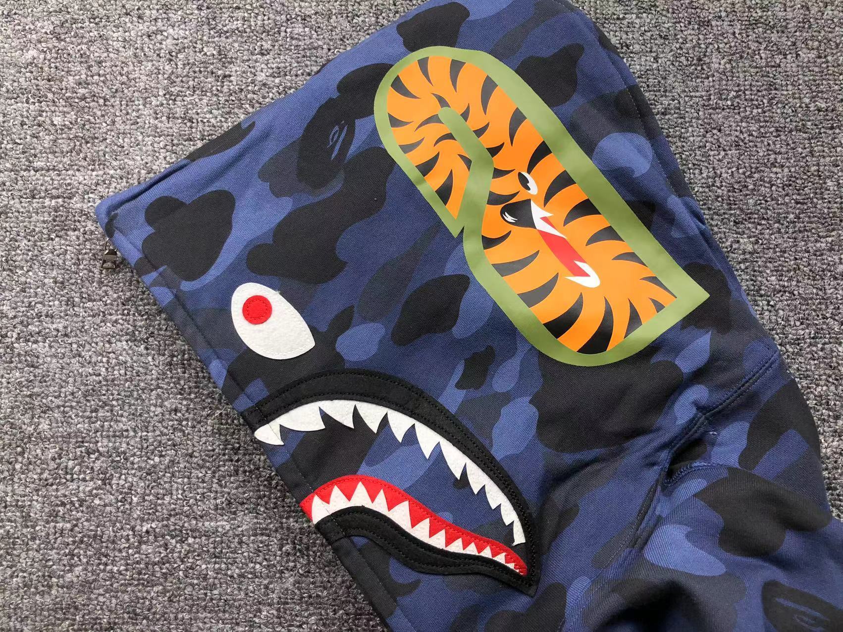 Bape Camo Half and Half Shark Hoodie