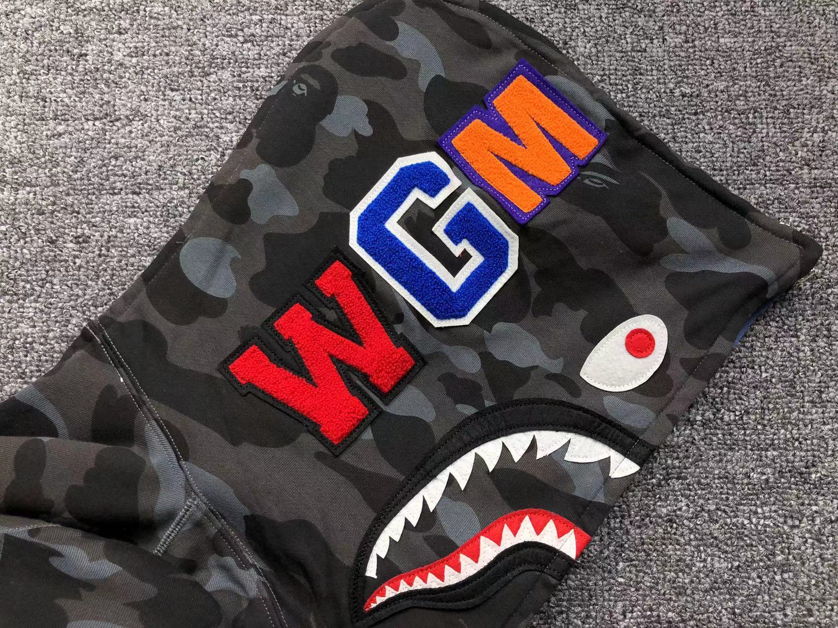 Bape Camo Half and Half Shark Hoodie