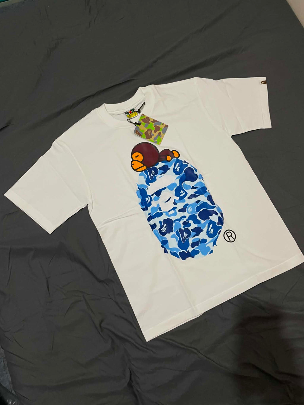 BAPE ABC Camo Milo On Big Ape Tee Blue (ON-HAND)