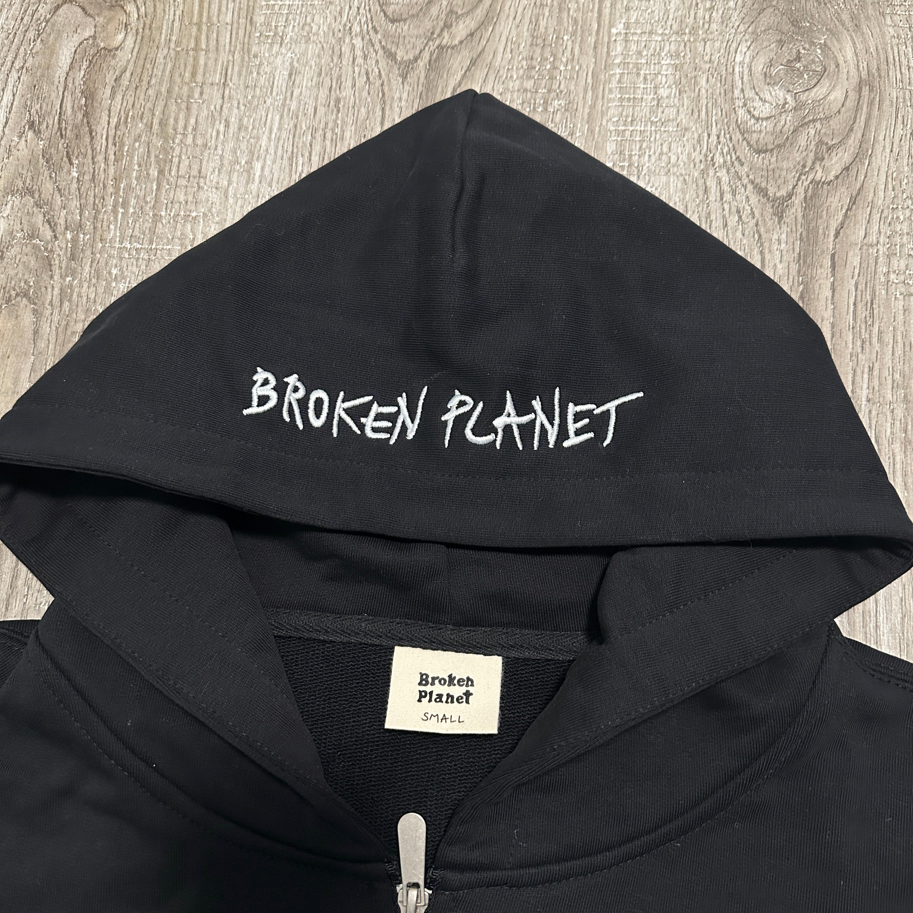 Broken Planet Zip-up Black Hoodie