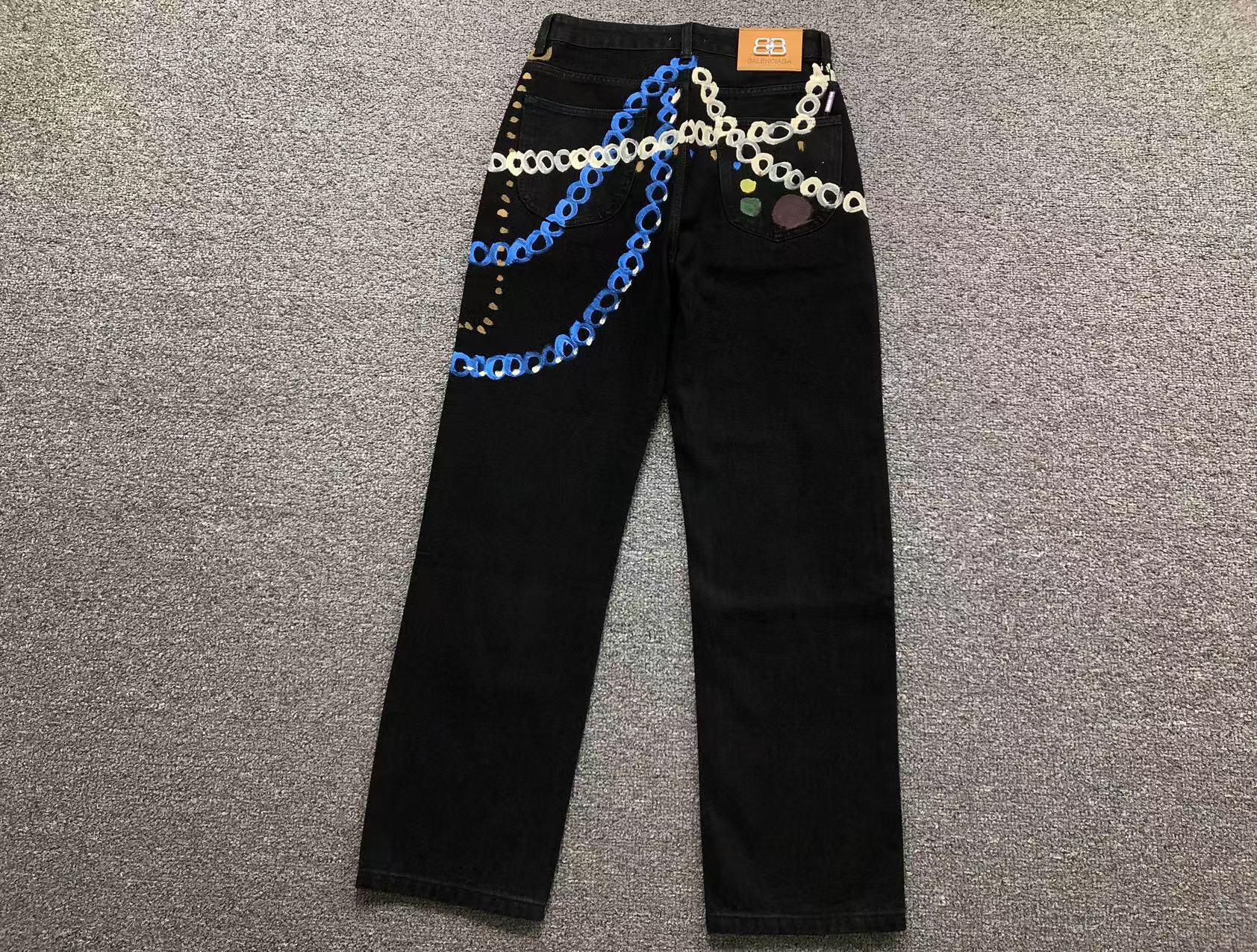 Balenciaga Chain Painted Jeans