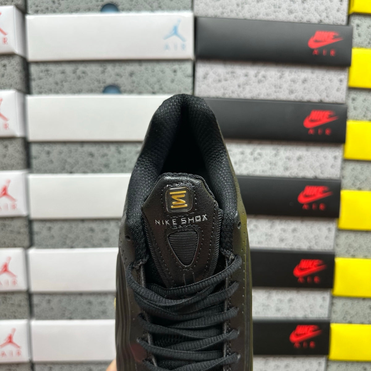 Nike Shox R4  Black and Metallic Gold