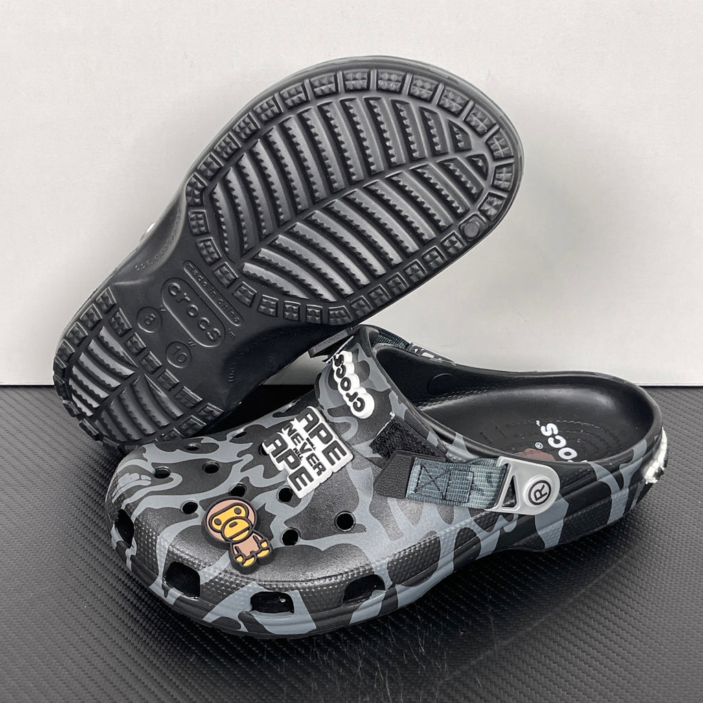 A BATHING APE (BAPE) x Crocs Classic Clog in Black ABC Camo