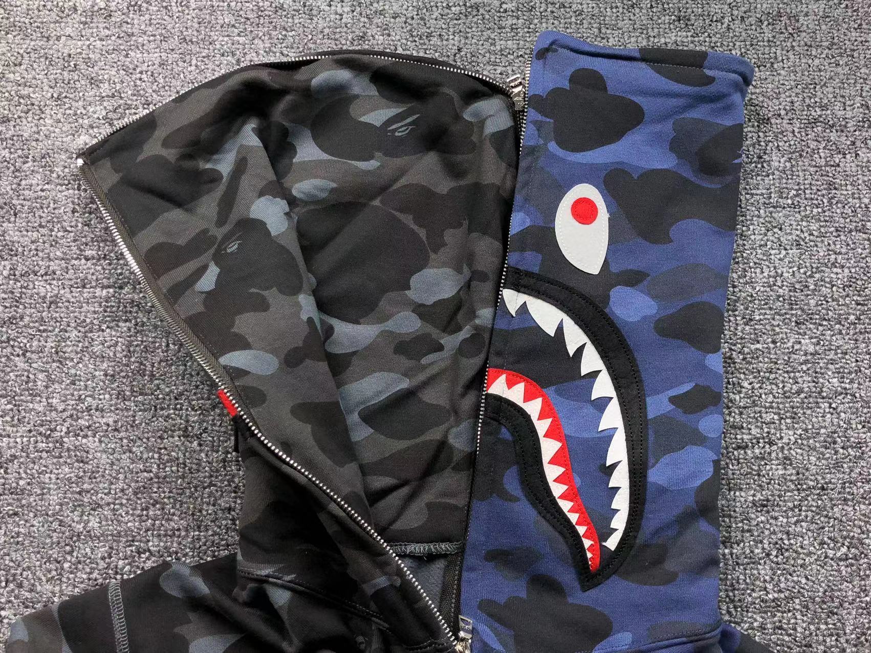 Bape Camo Half and Half Shark Hoodie