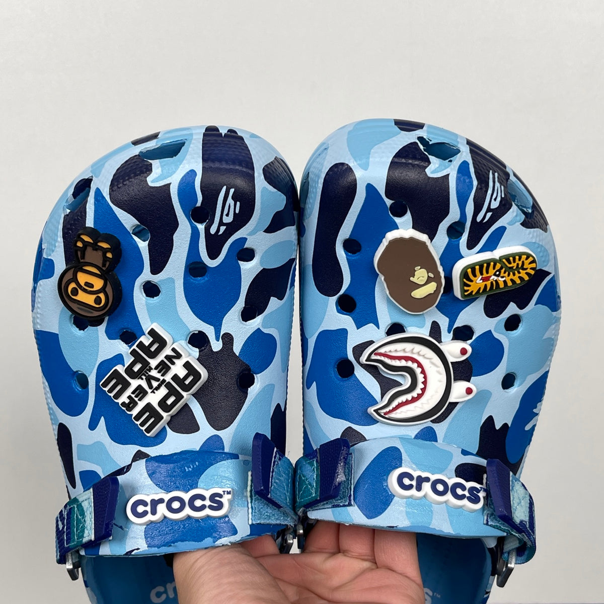 A BATHING APE (BAPE) x Crocs Classic Clog in Blue ABC Camo