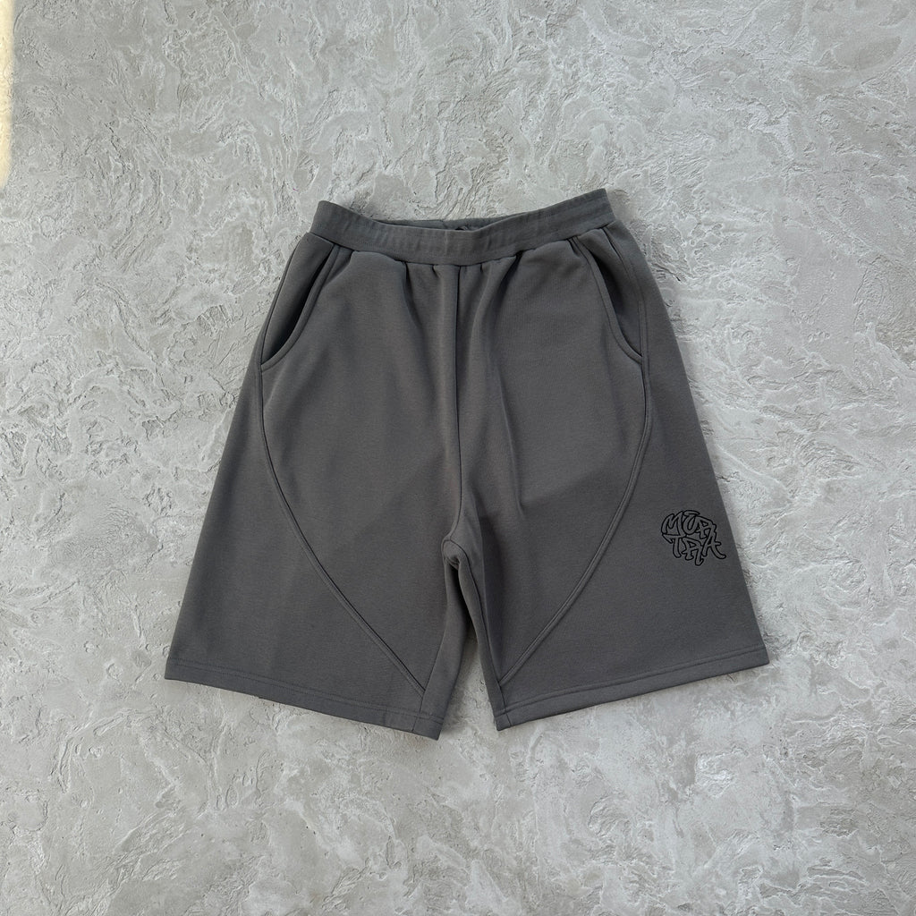 Mertra Embroided Dark-gray Shorts