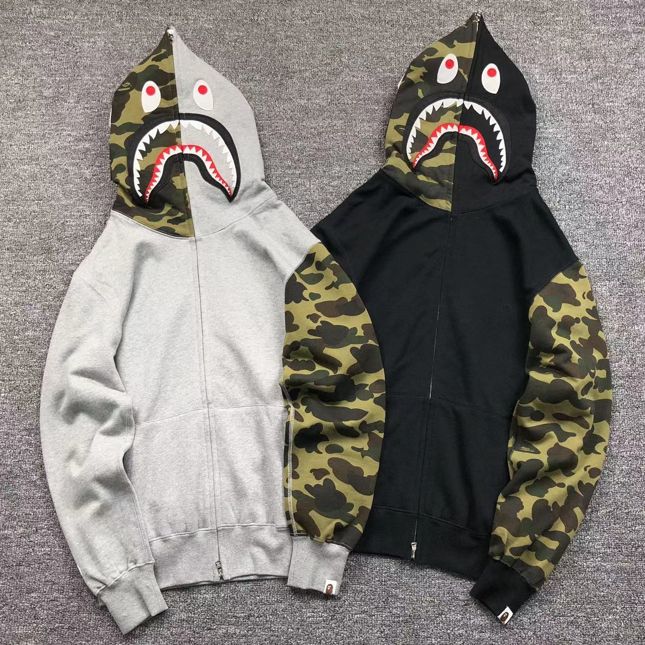 Bape Camo Half and Half Zip Hoodie