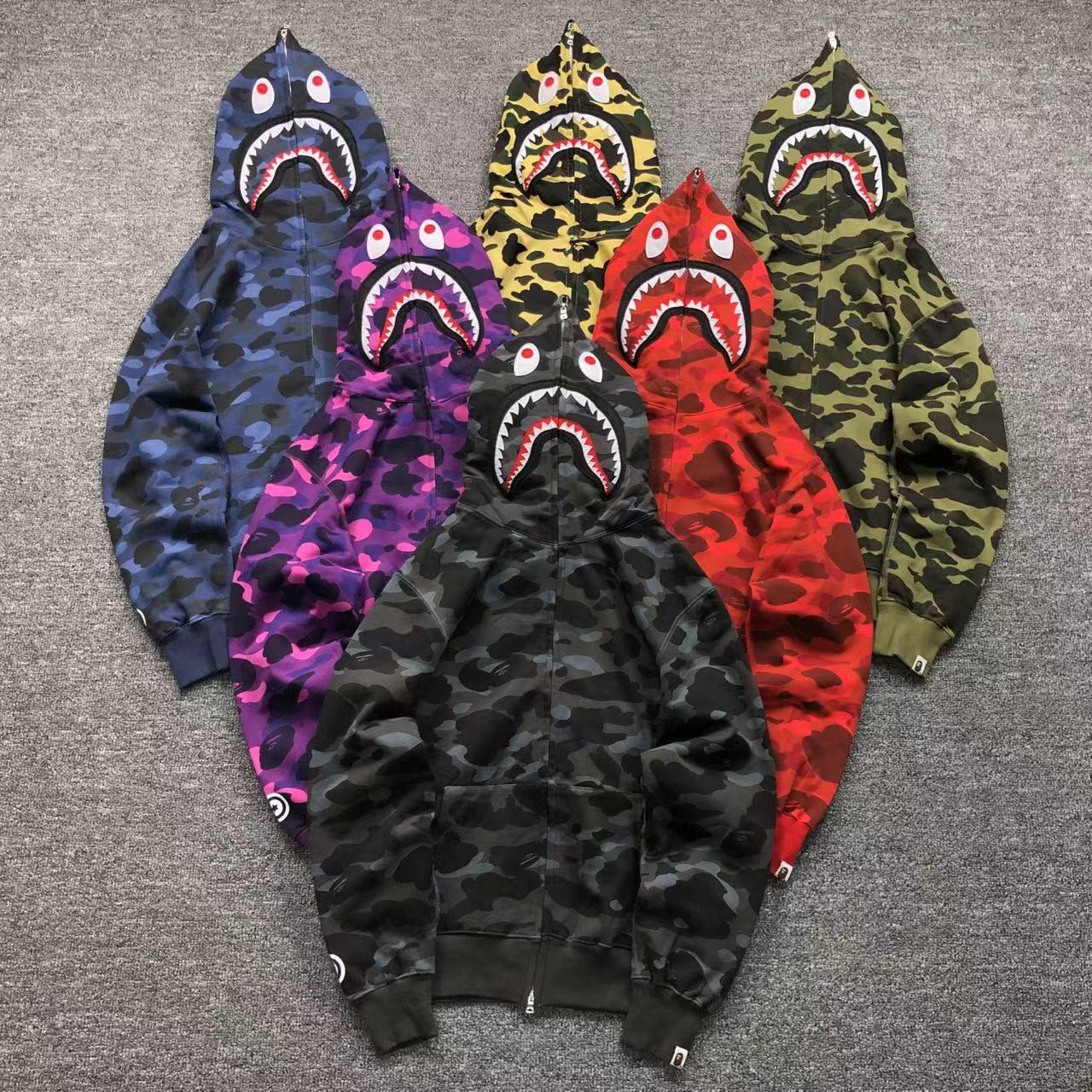 Bape Shark Camo Hoodies