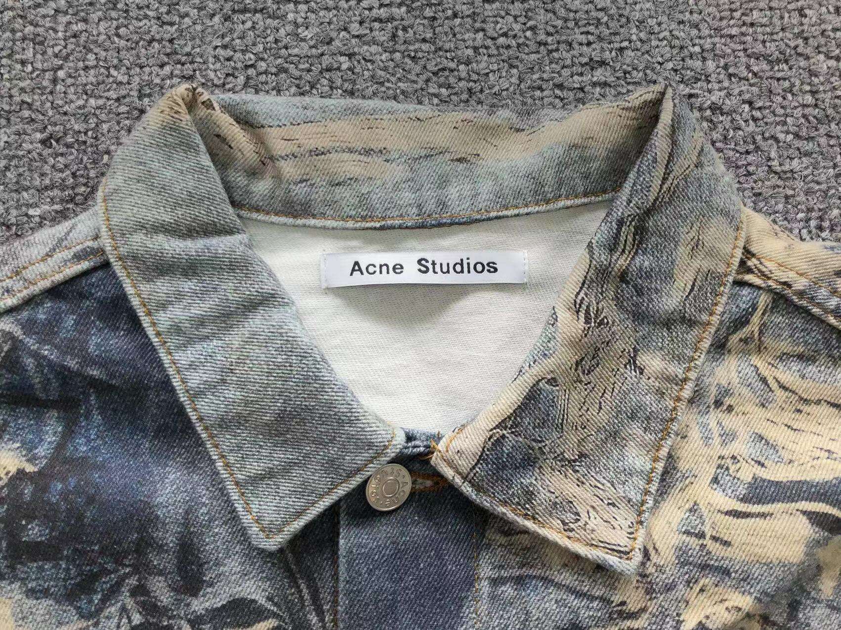 Acne Studios Torn Scribble Print Baggy Jeans