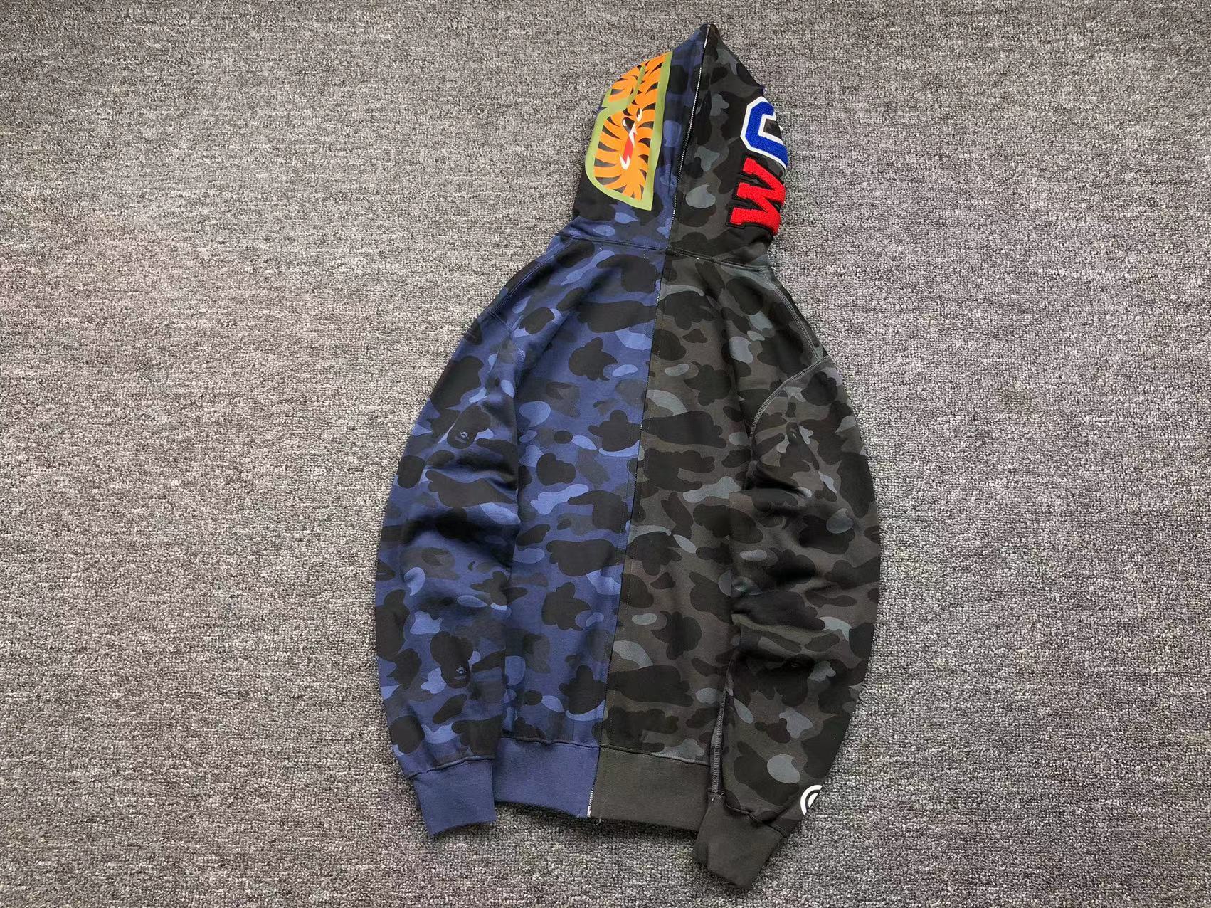 Bape Camo Half and Half Shark Hoodie