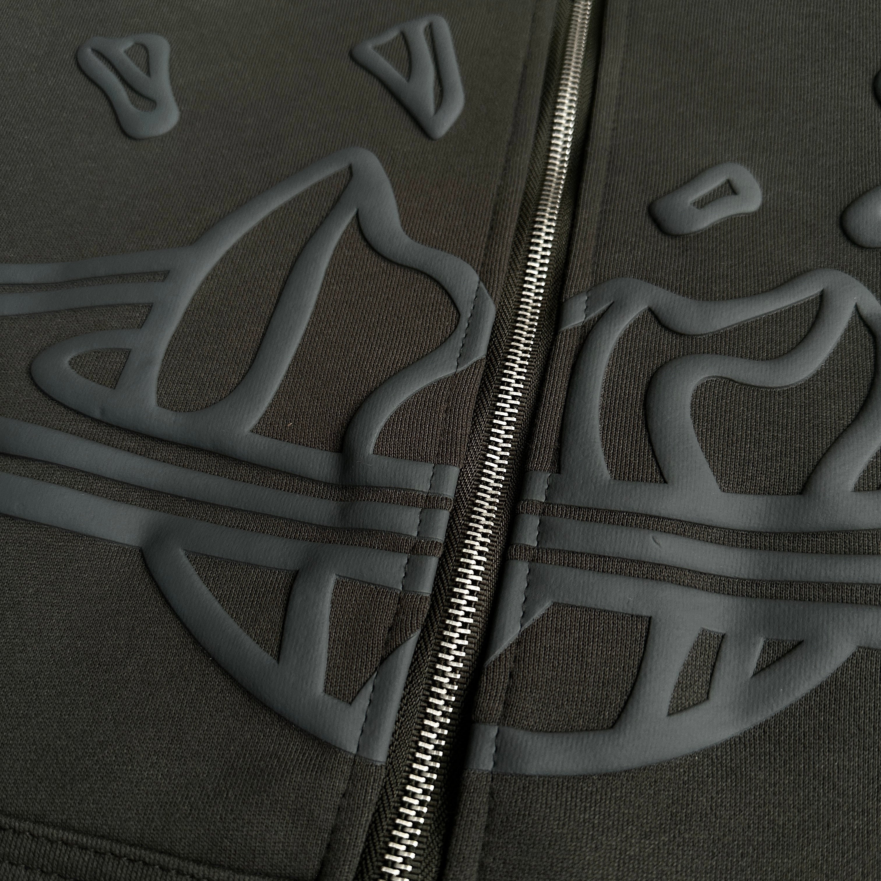 Broken Planet Zip-up Triple Black Hoodie