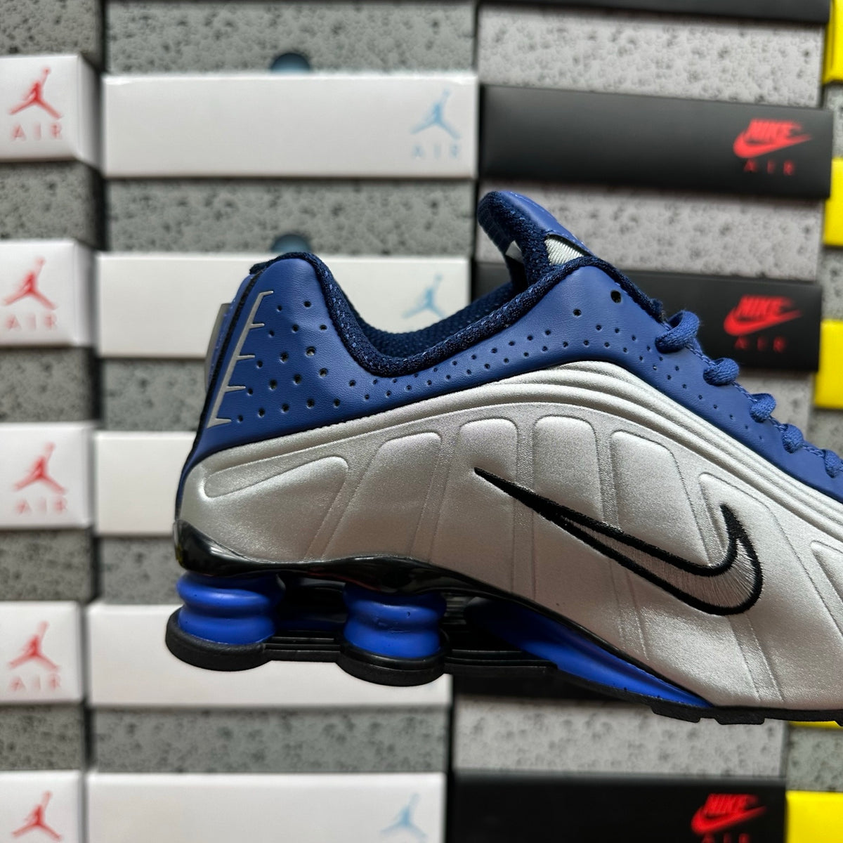 Nike Shox R4 Metallic Silver/Blue