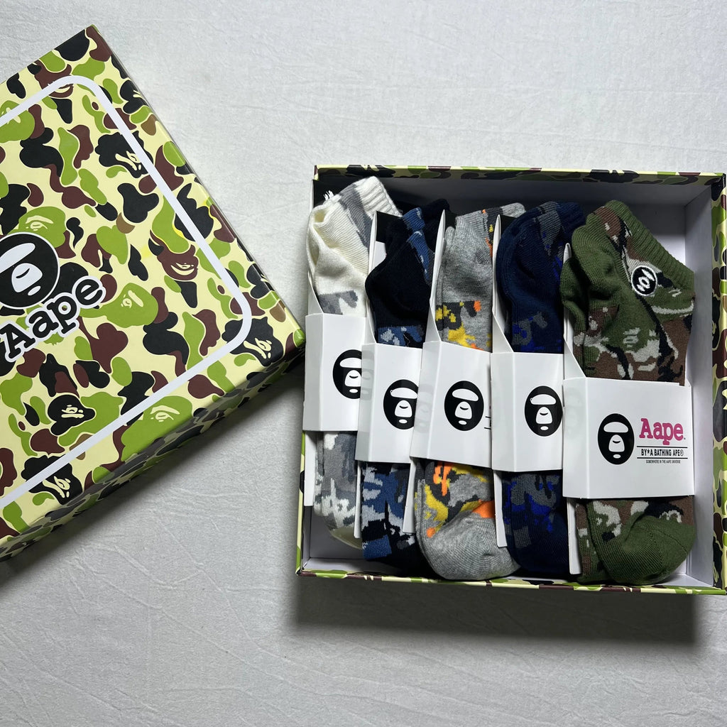 Boxed 5 Pairs Bape Socks