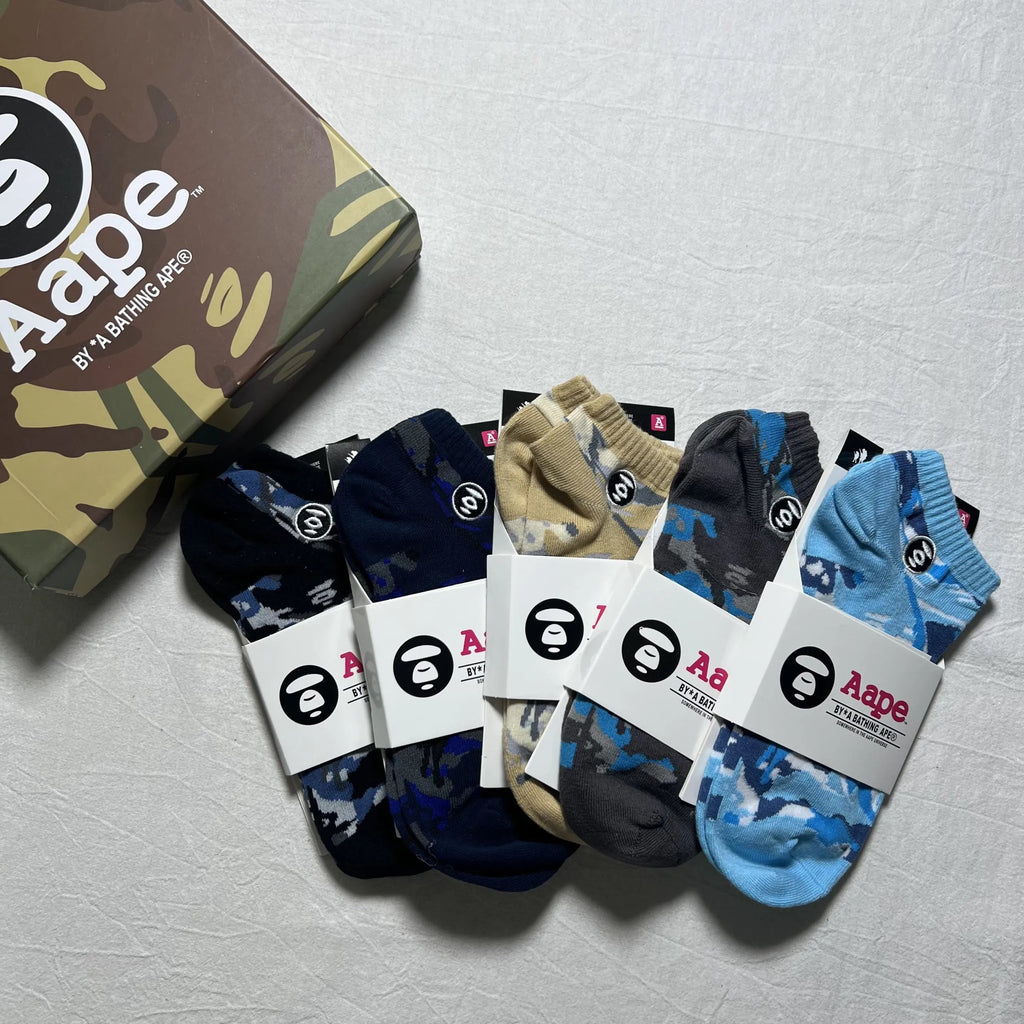 Boxed 5 Pairs Bape Socks